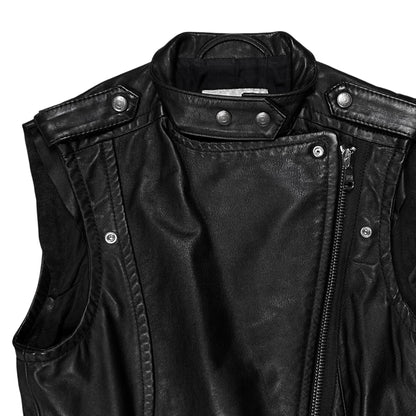 Balmain by Olivier Rousteing Belted Biker Leather Vest - SS12