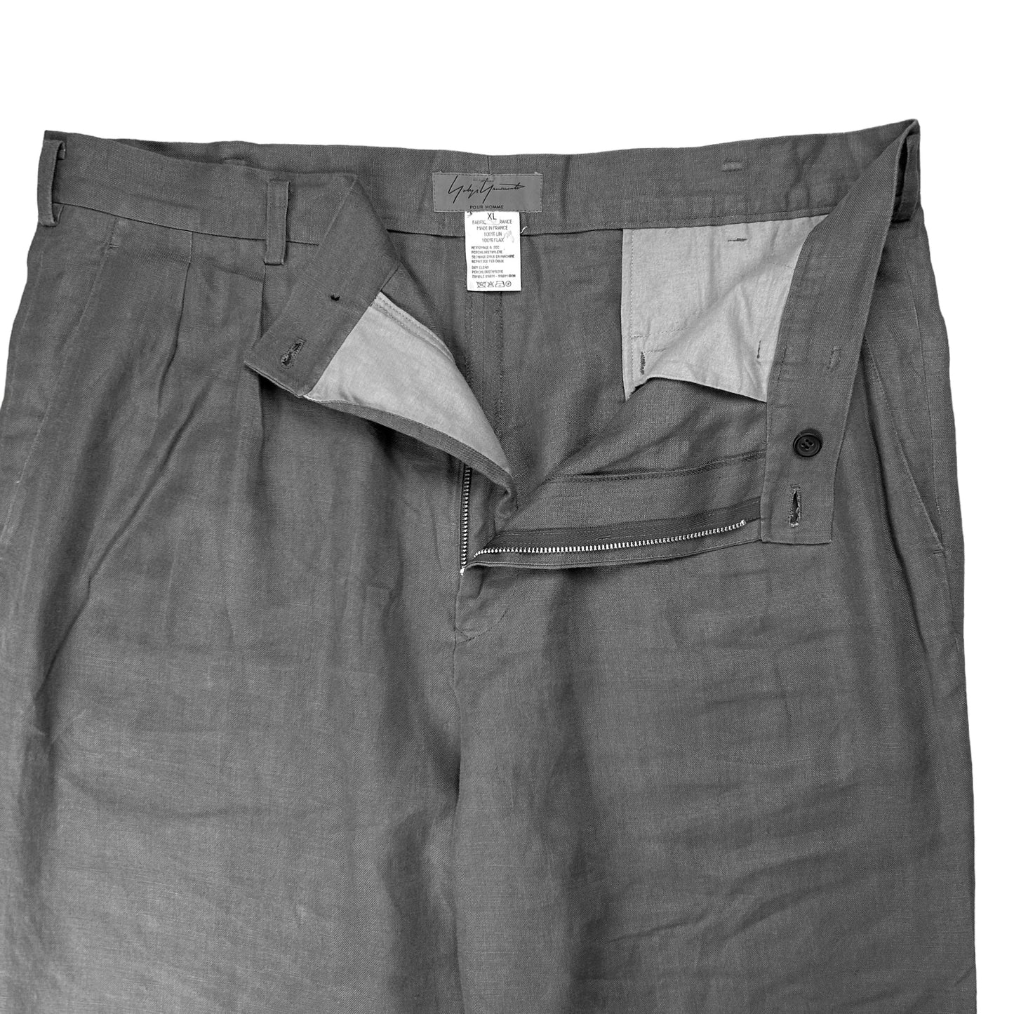 Yohji Yamamoto Pour Homme Waist Pleated Linen Trousers