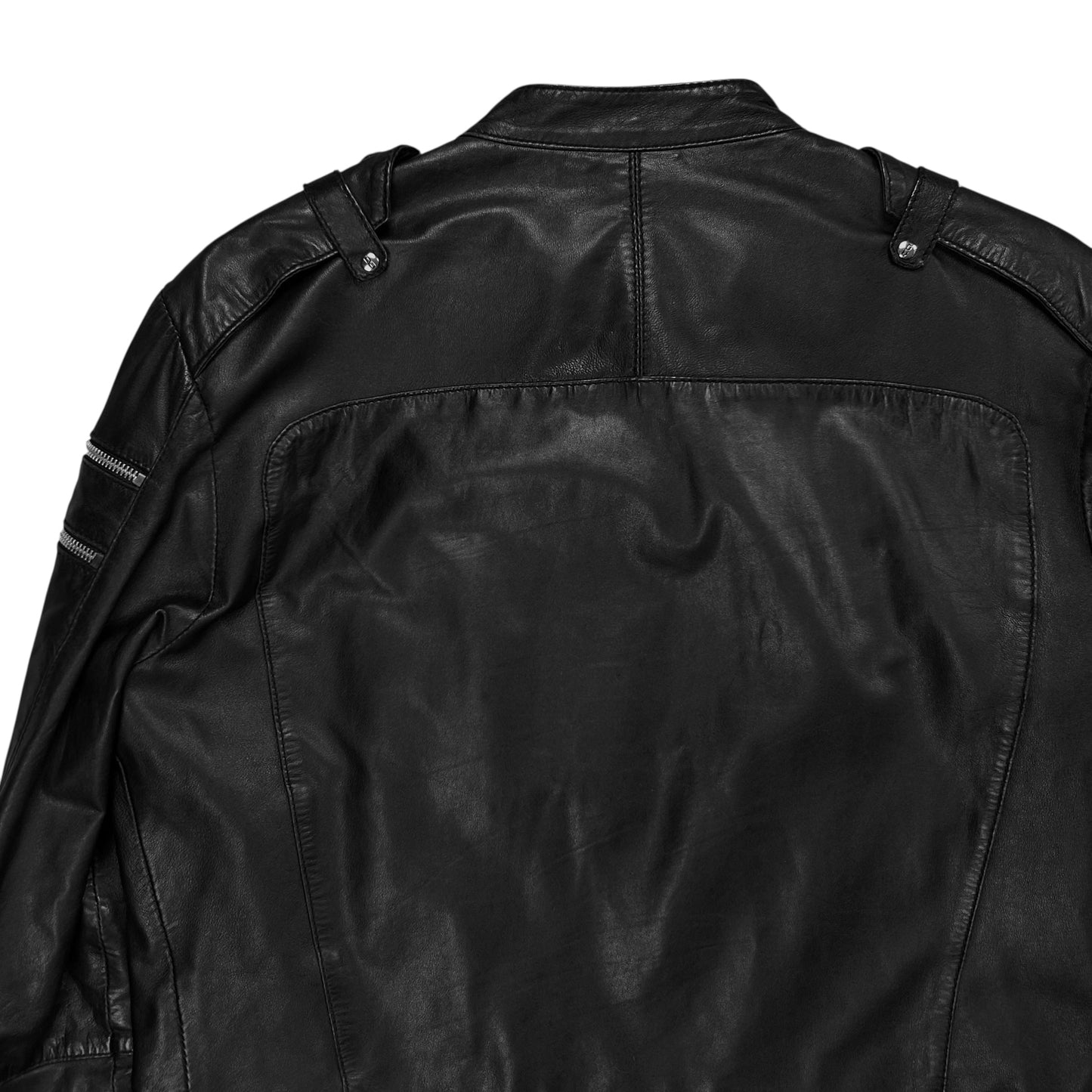 Dirk Bikkembergs Multi Shoulder Zip Racer Leather Jacket