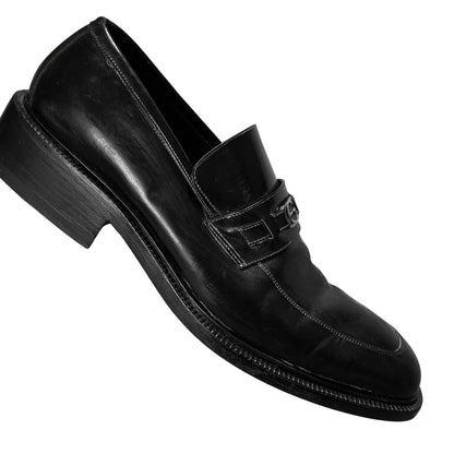 Gucci by Tom Ford Contrast Stitch Metal Logo Penny Loafers - AW96