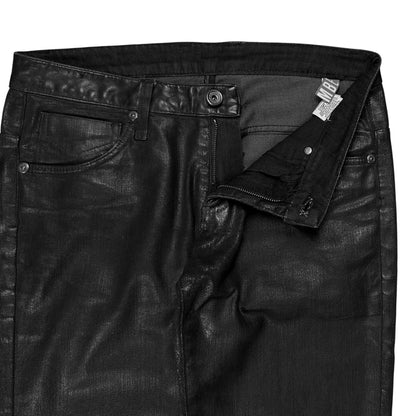 Dirk Bikkembergs Leather Waist Waxed Jeans - AW08