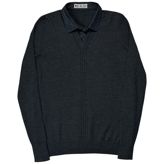 Dirk Bikkembergs Shirt Collared V-Neck Rib Sweater