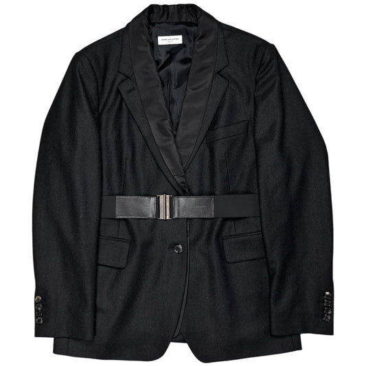 Dries Van Noten Belted Double Lapel Wool Blazer - AW12