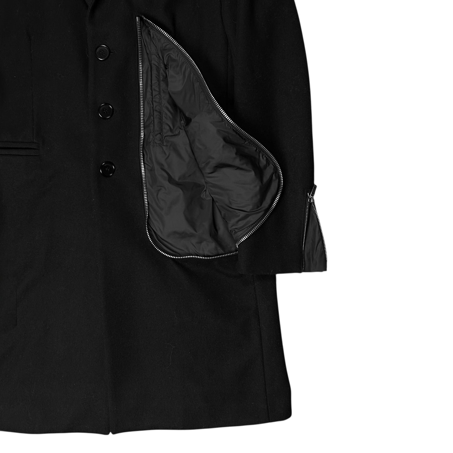 Dirk Bikkembergs L-Zip Wool Coat