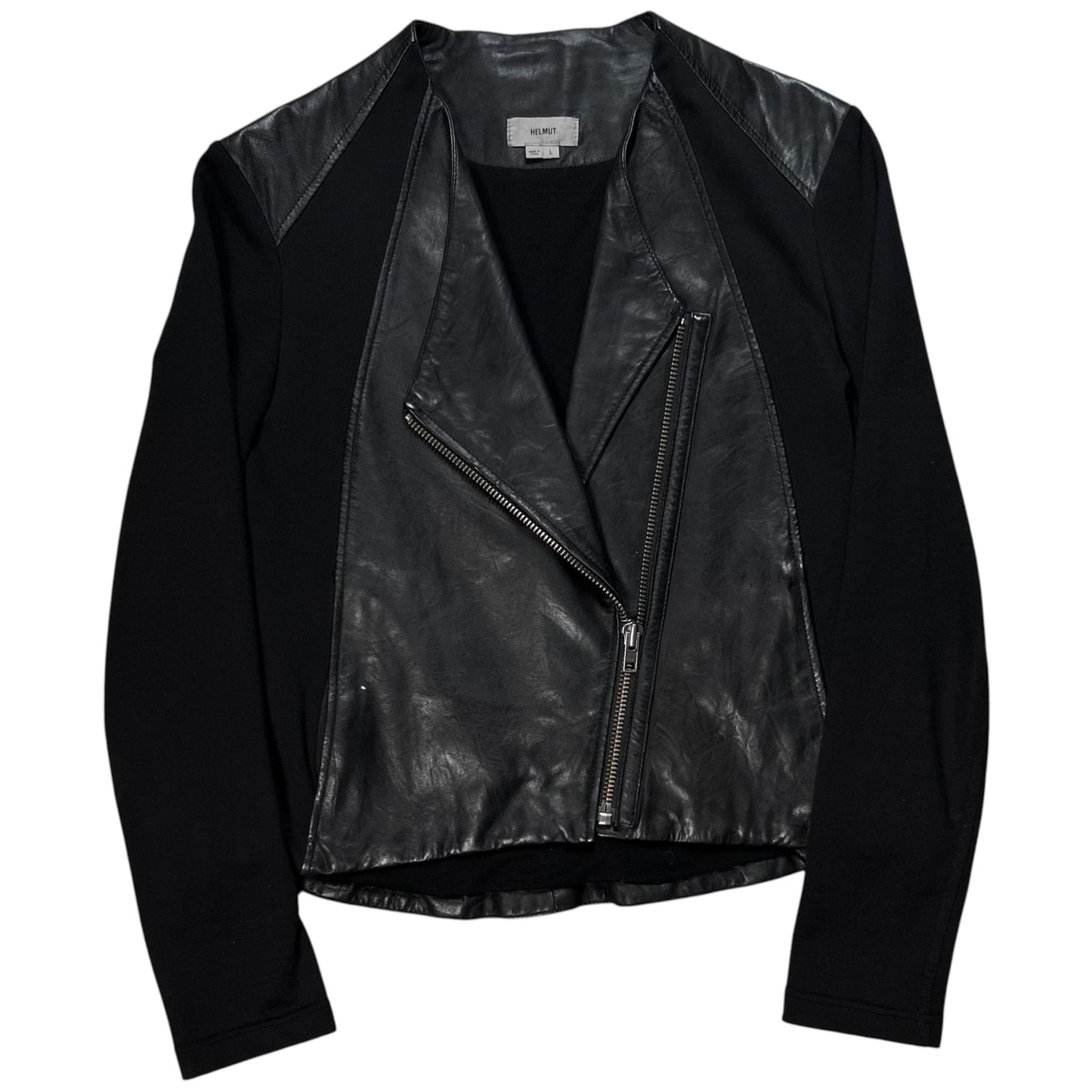 Helmut Lang Asymmetric Panel Leather Jacket - AW11
