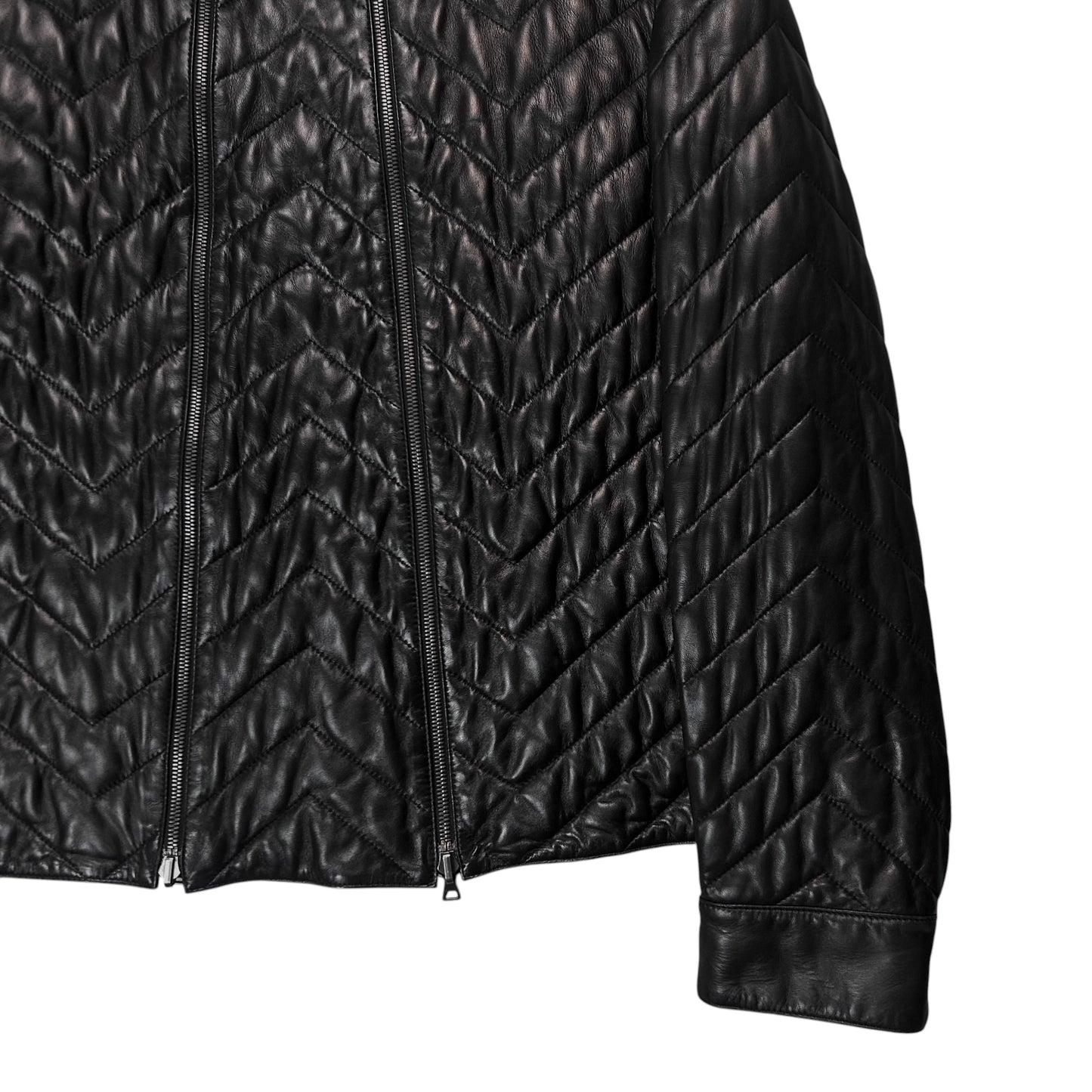 Jil Sander by Raf Simons Quilted Dual Zip Leather Jacket - AW07