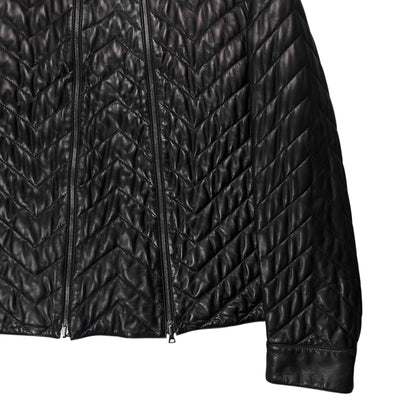 Jil Sander by Raf Simons Quilted Dual Zip Leather Jacket - AW07