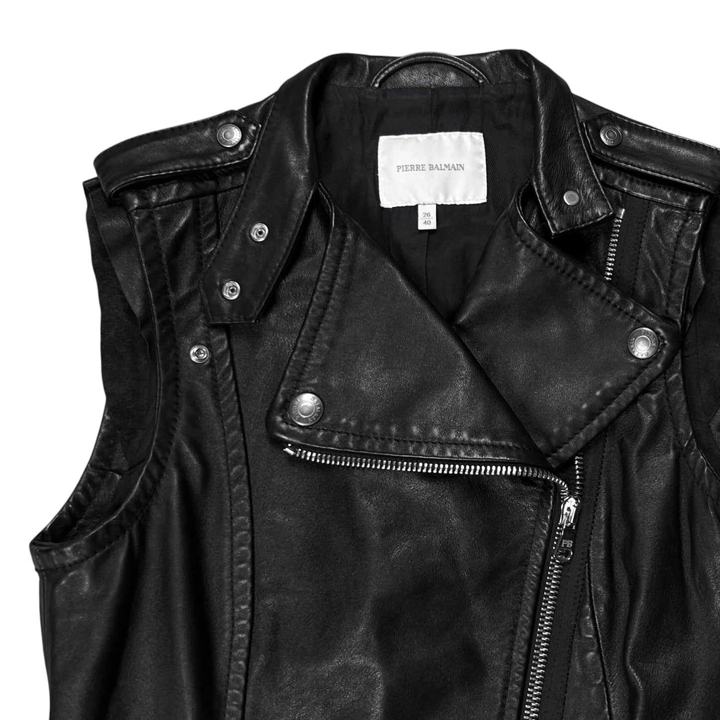 Balmain by Olivier Rousteing Belted Biker Leather Vest - SS12
