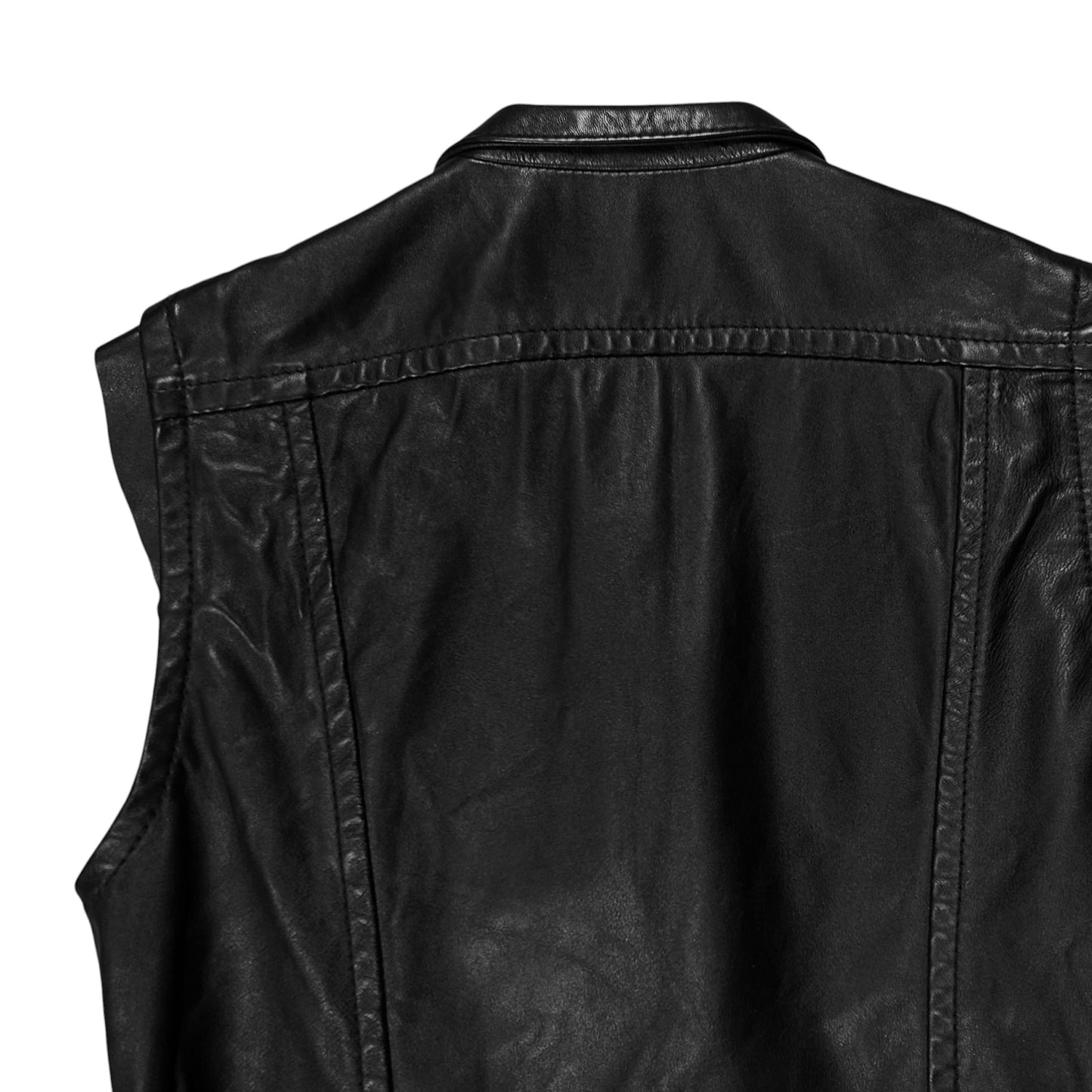 Balmain by Olivier Rousteing Belted Biker Leather Vest - SS12