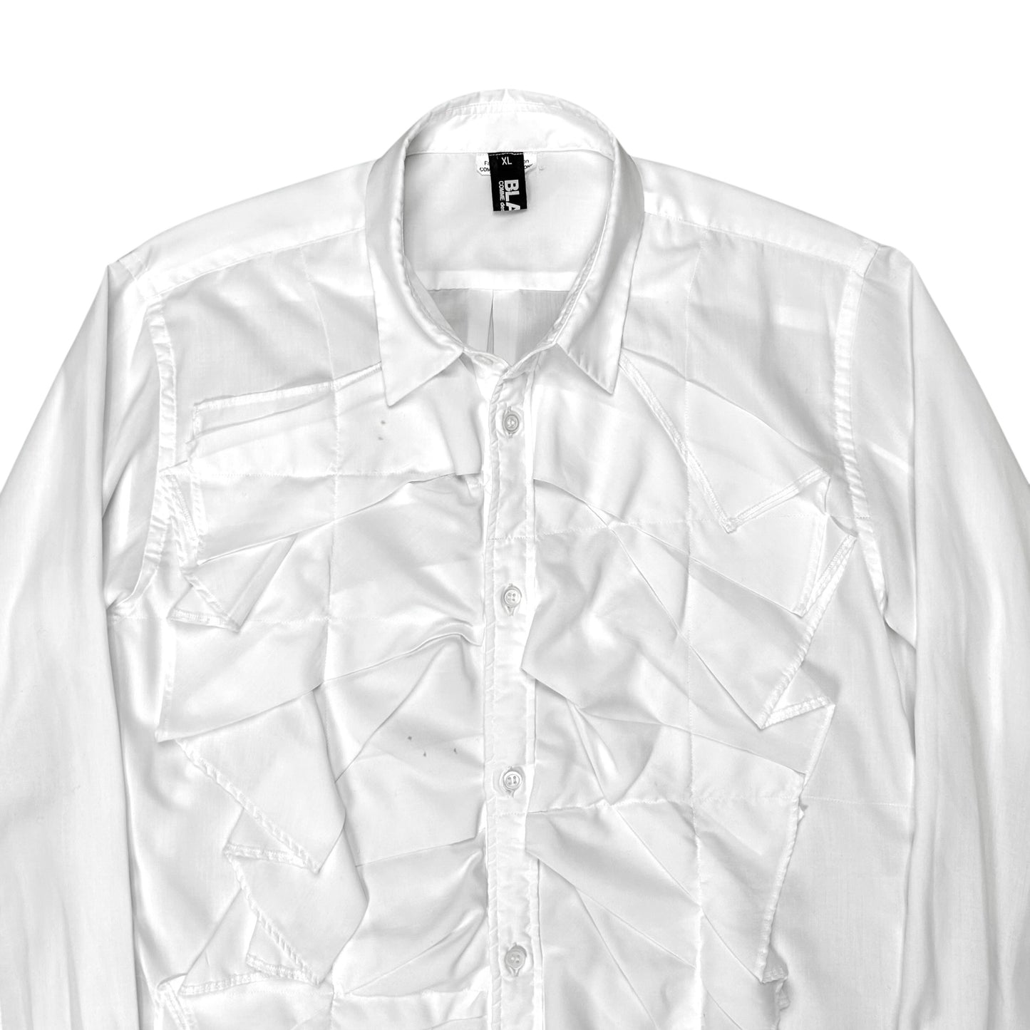 Comme des Garcons Black Patchwork Ruffle Shirt - SS21