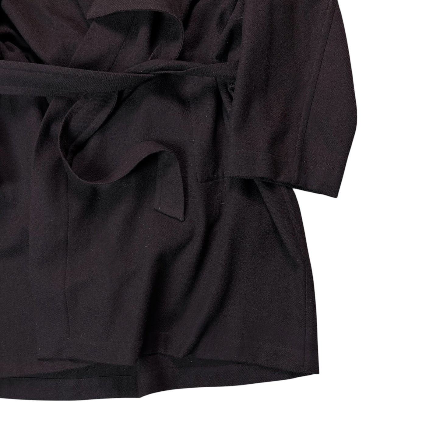 Ann Demeulemeester Belted Leather String Wool Coat - AW02