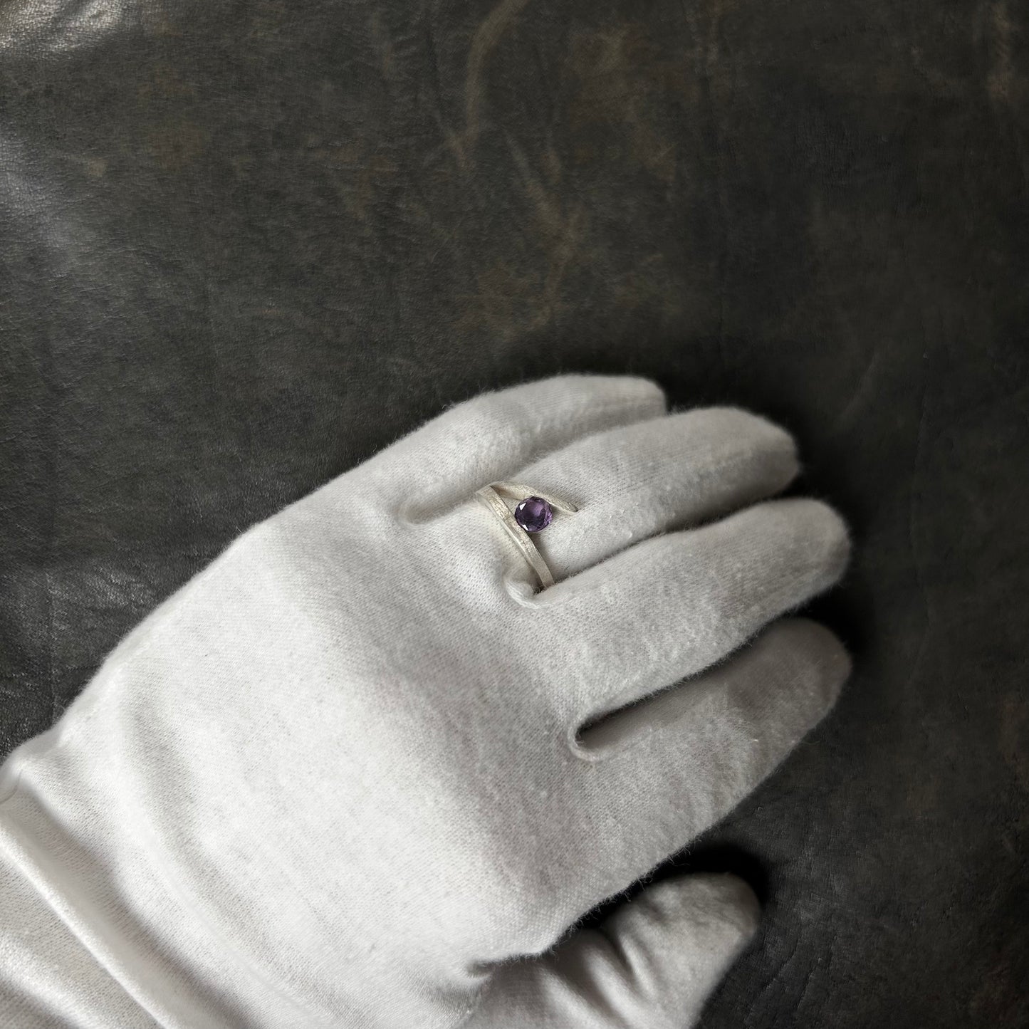 Two Branched Amethyst Stone Ring