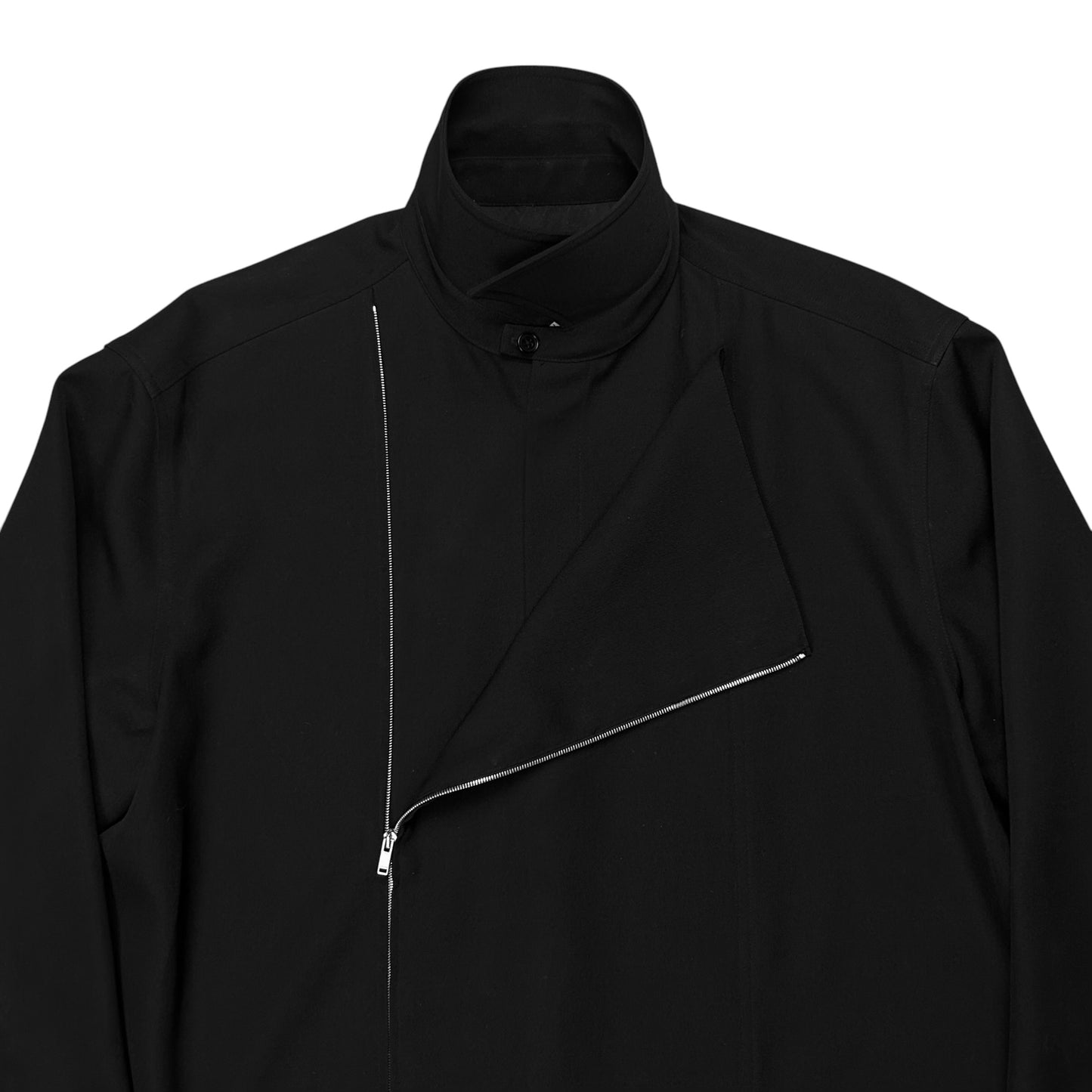 Jil Sander Asymmetric Zip Gabardine Shirt - AW22