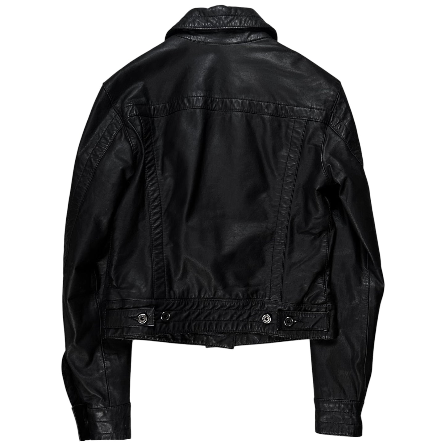 Dirk Bikkembergs Cropped Trucker Leather Jacket - 90s