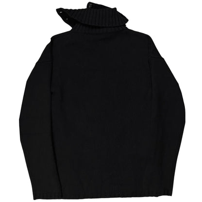 Jil Sander Aymmetric Button Collar Knit Sweater