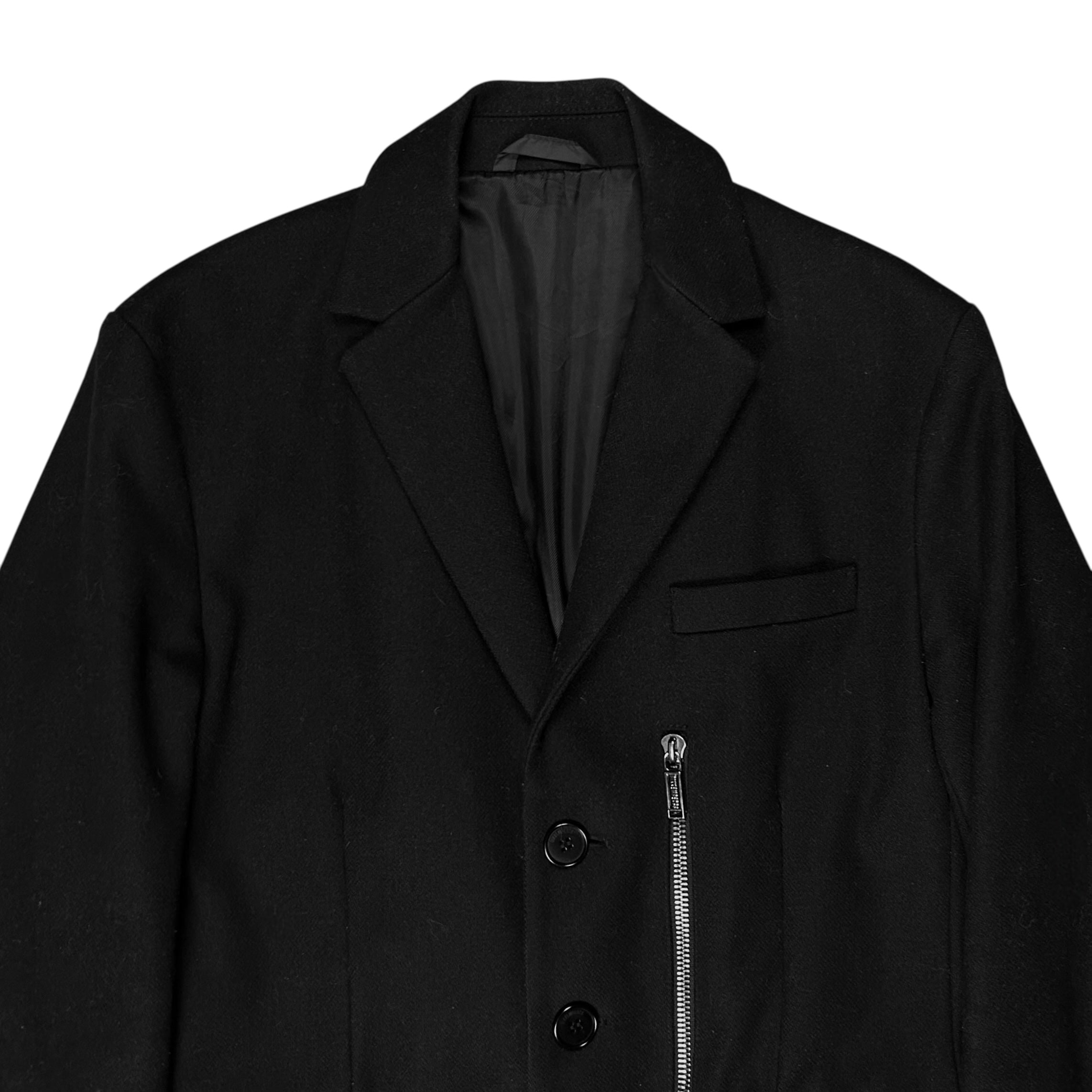 Dirk Bikkembergs L-Zip Wool Coat – Vertical Rags