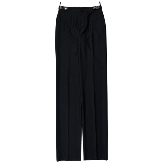 Gucci by Tom Ford Leather Waist Strap Cashmere Trousers - 90s