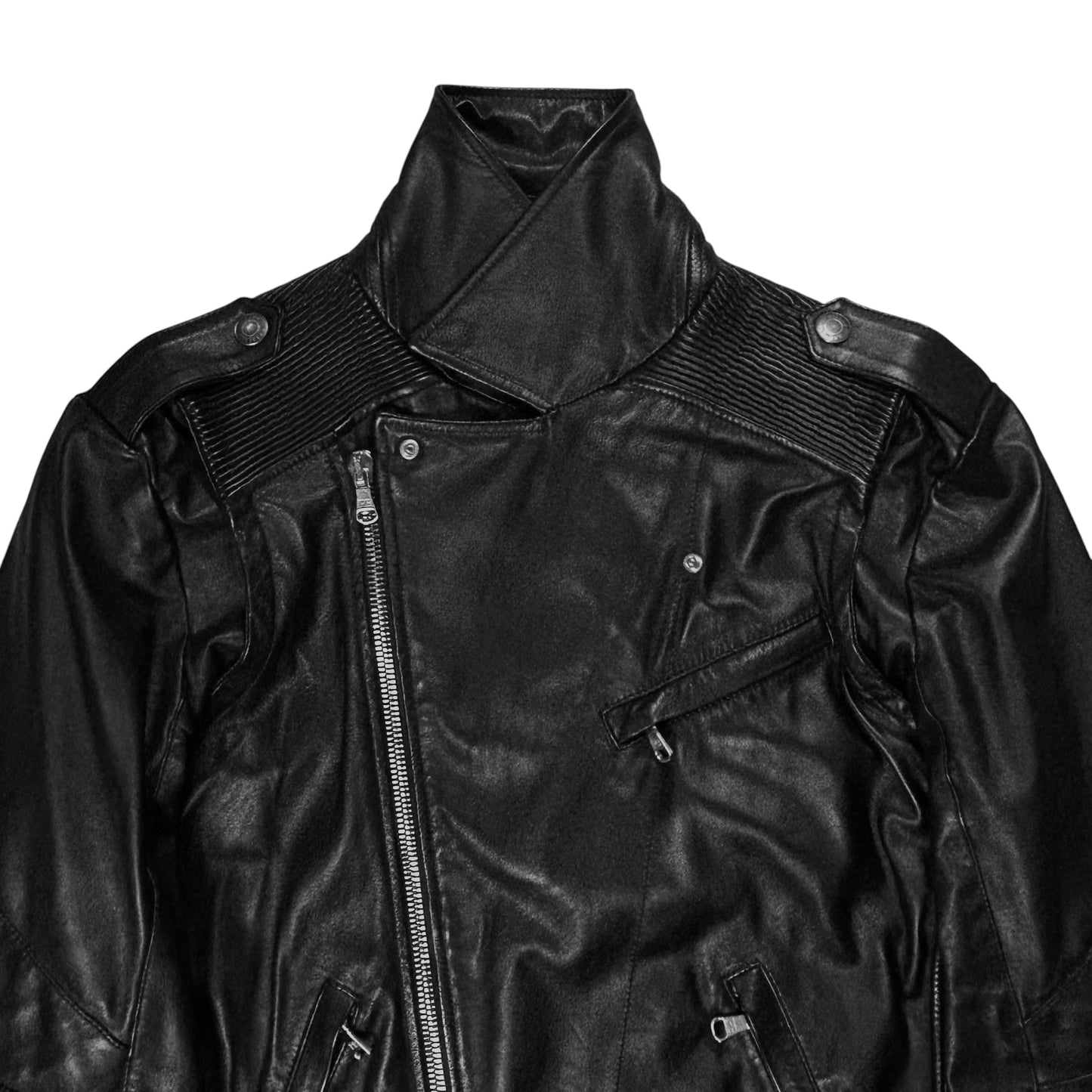 Pierre Balmain Belted Biker Leather Jacket - SS13