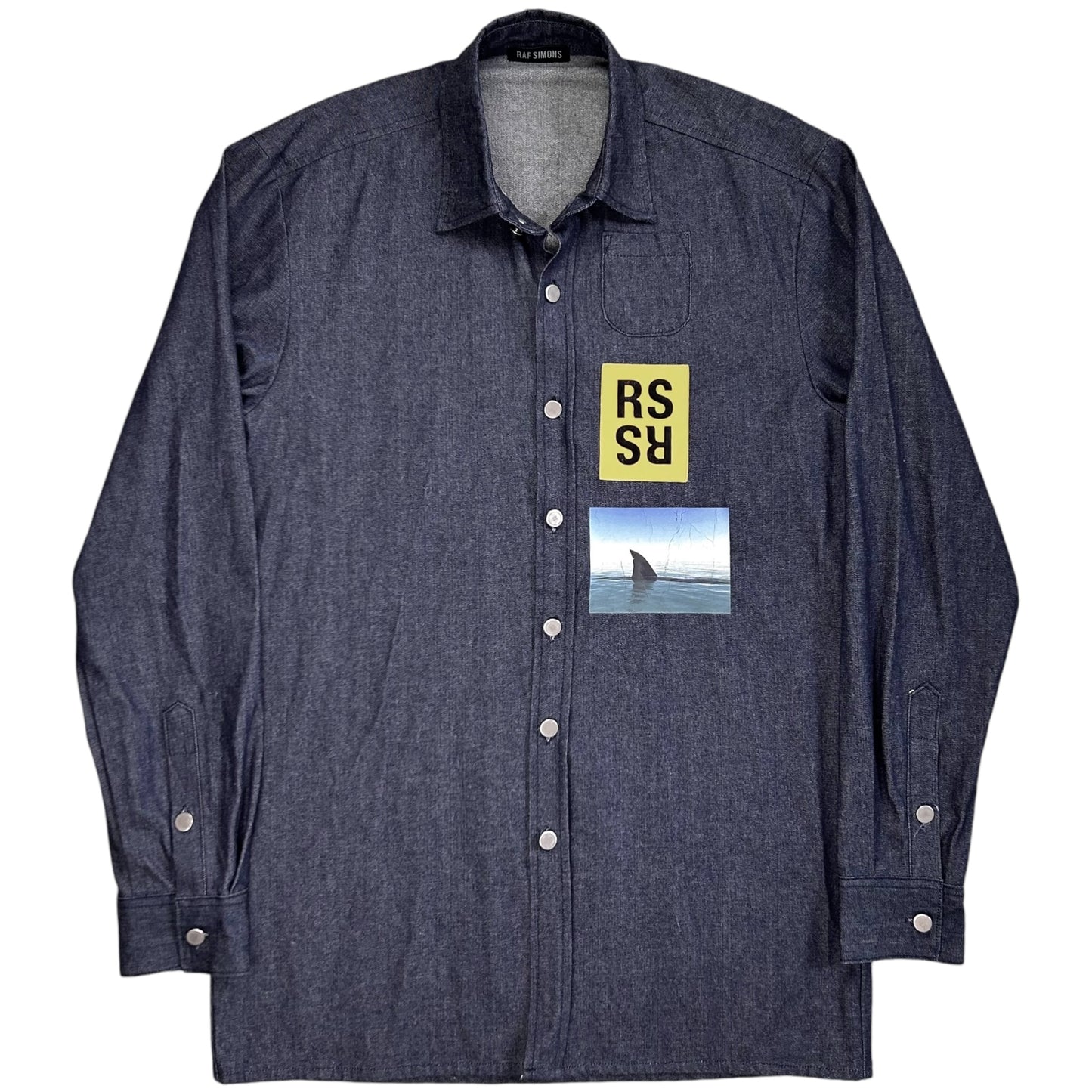 Raf Simons Shark Print RS Denim Shirt - SS15