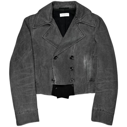 Dries Van Noten Deconstructed Cropped Double Breasted Jacket