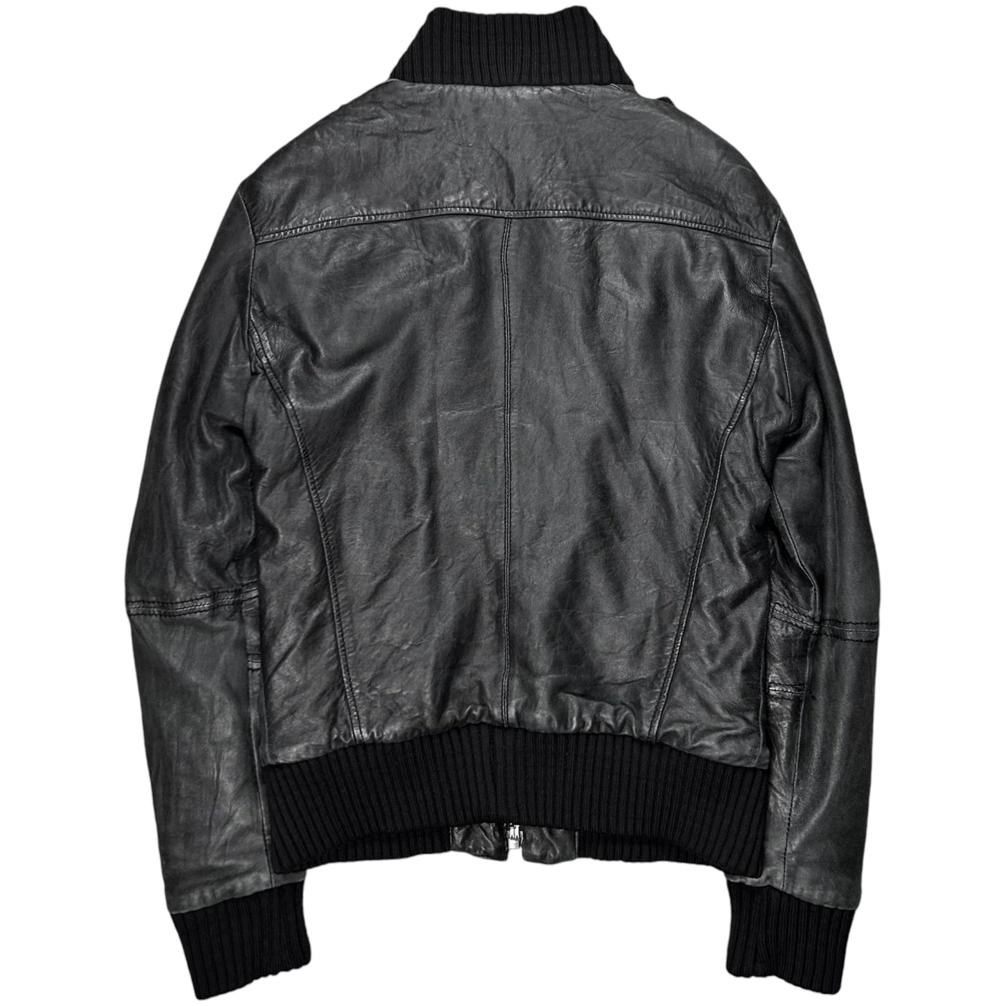 Dirk Bikkembergs Military Flight Leather Jacket