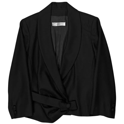 Balenciaga Asymmetric Belted Wool Jacket