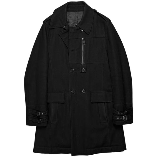 Dirk Bikkembergs Double Breasted Military Wool Coat