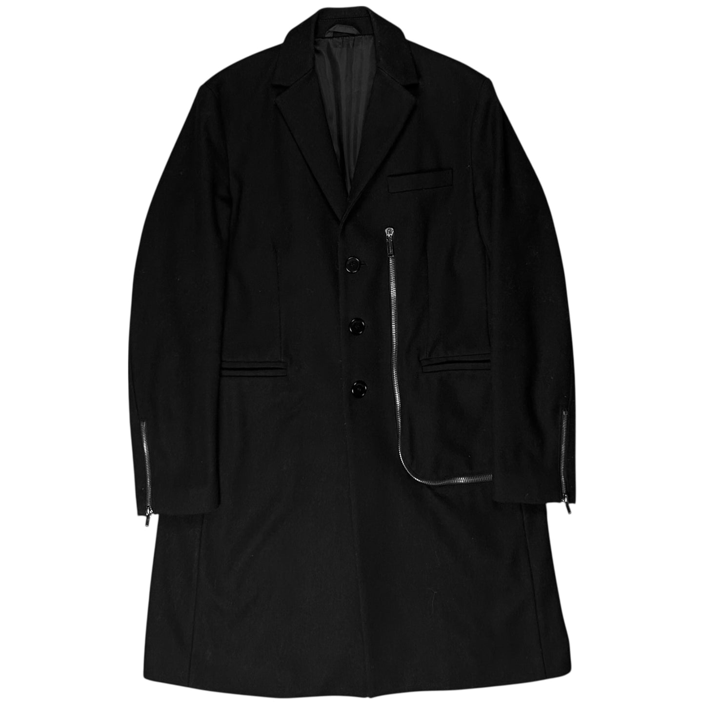 Dirk Bikkembergs L-Zip Wool Coat