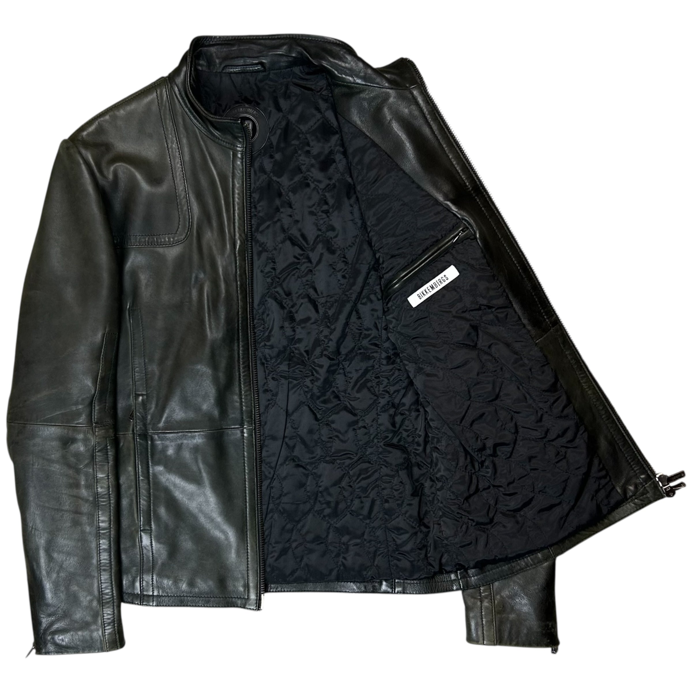 Dirk Bikkembergs Oil Dyed Leather Moto Jacket – Vertical Rags
