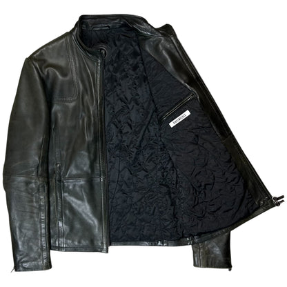 Dirk Bikkembergs Oil Dyed Leather Moto Jacket