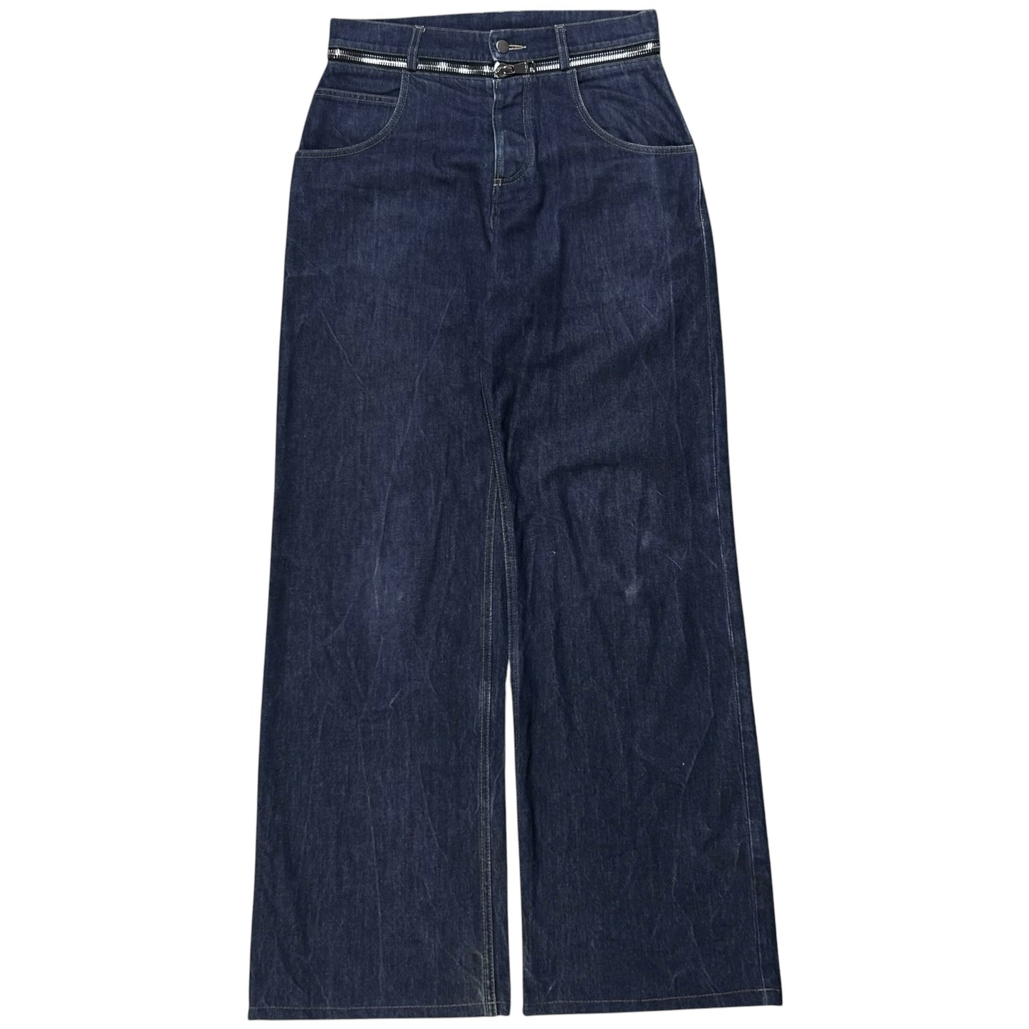 Balmain by Olivier Rousteing Wide Dual Waist Zip Jeans - AW18