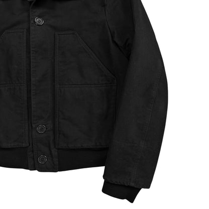 Prada Layered Panel Pocket Moleskin Bomber Jacket