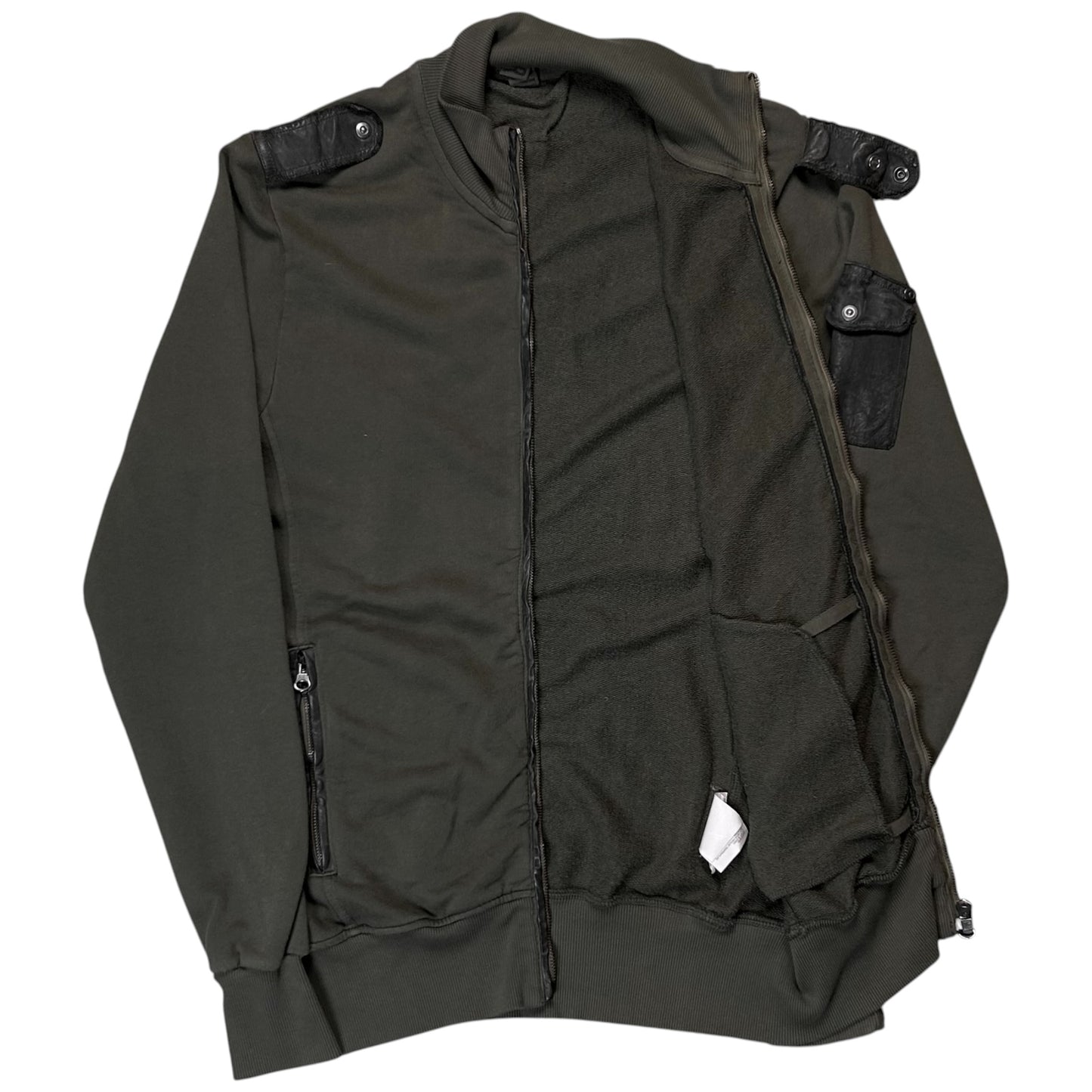 Dirk Bikkembergs Leather Strap Military Zip Sweater - SS09
