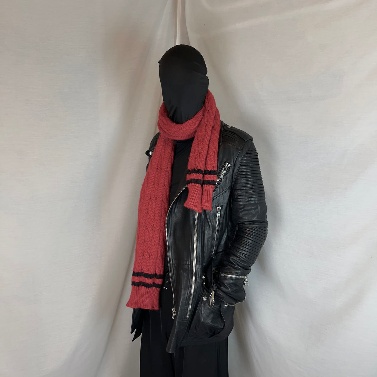 RAF by Raf Simons Striped Cable Knit Scarf - 2000s