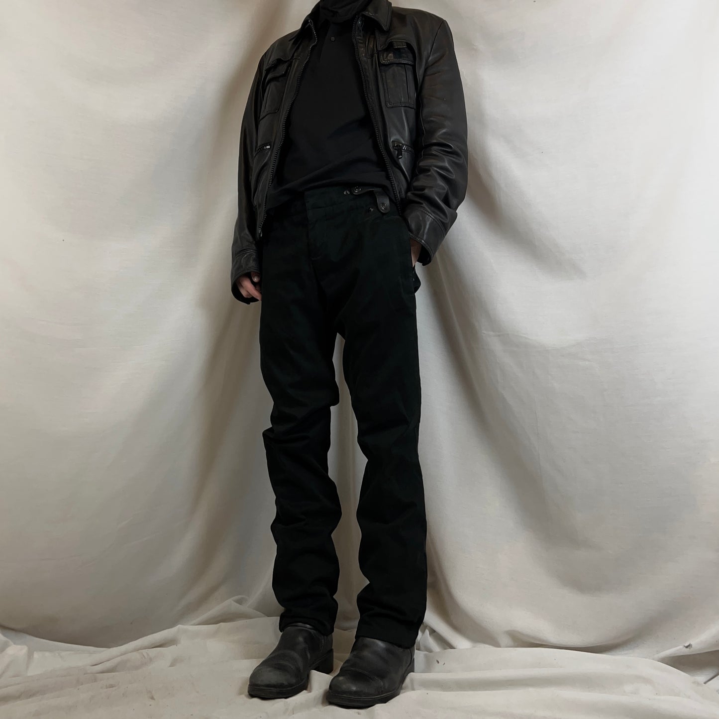 Dirk Bikkembergs Leather Harness Moleskin Pants