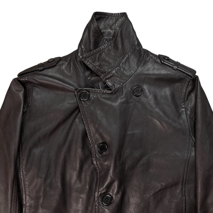 Dirk Bikkembergs Military Leather Peacoat - AW09