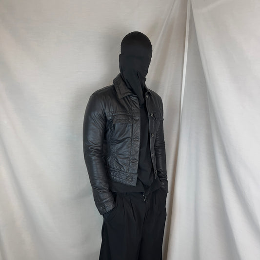 Dirk Bikkembergs Cropped Trucker Leather Jacket - 90s