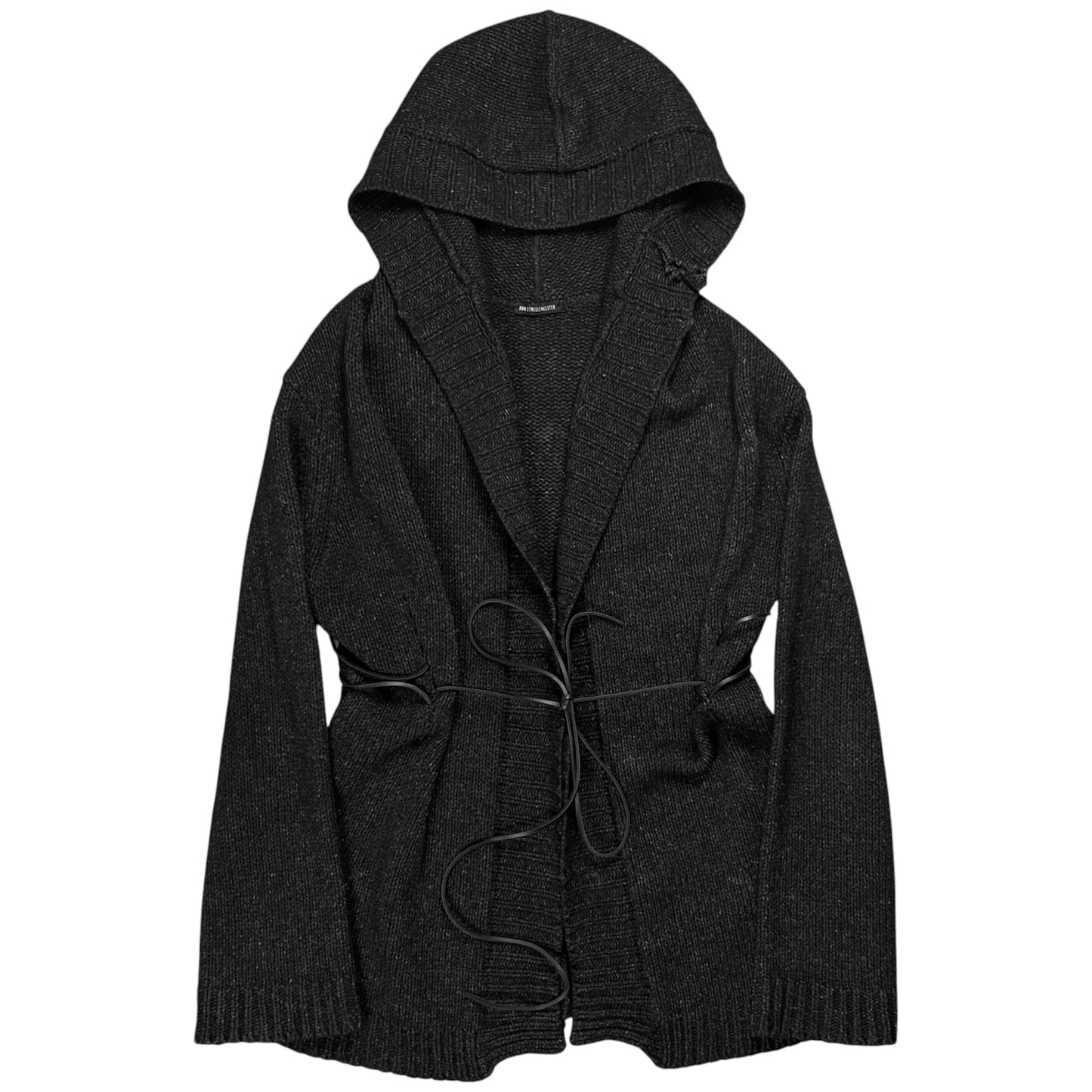 Ann Demeulemeester Hooded Leather String Cardigan - AW02
