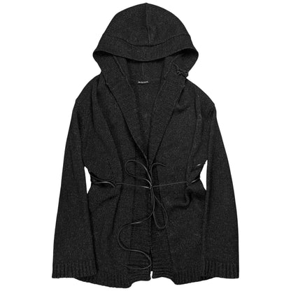 Ann Demeulemeester Hooded Leather String Cardigan - AW02