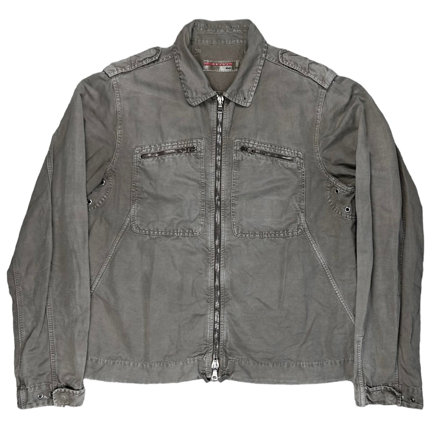 Prada Washed Eylet Work Jacket