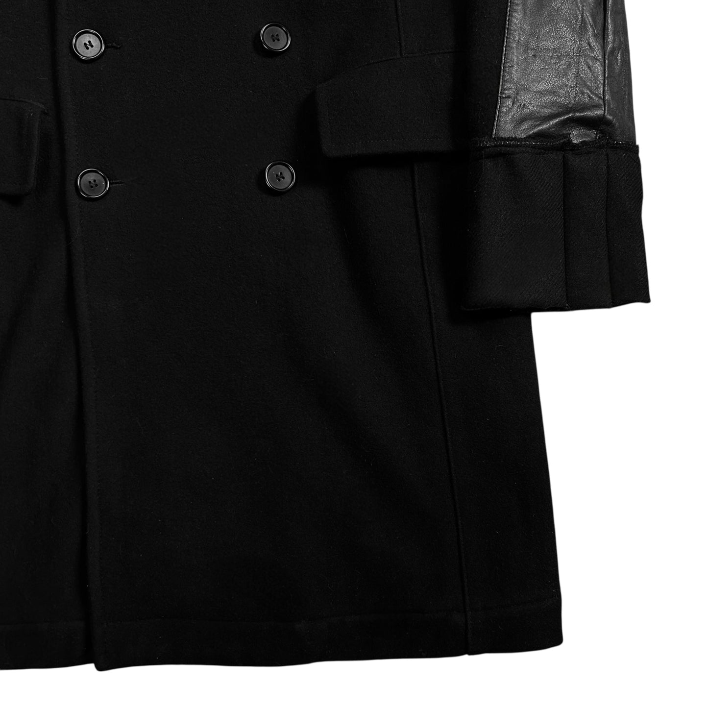 Dirk Bikkembergs Double Breasted Elbow Patch Wool Coat