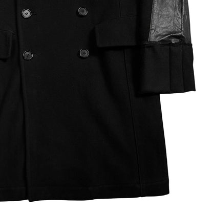 Dirk Bikkembergs Double Breasted Elbow Patch Wool Coat
