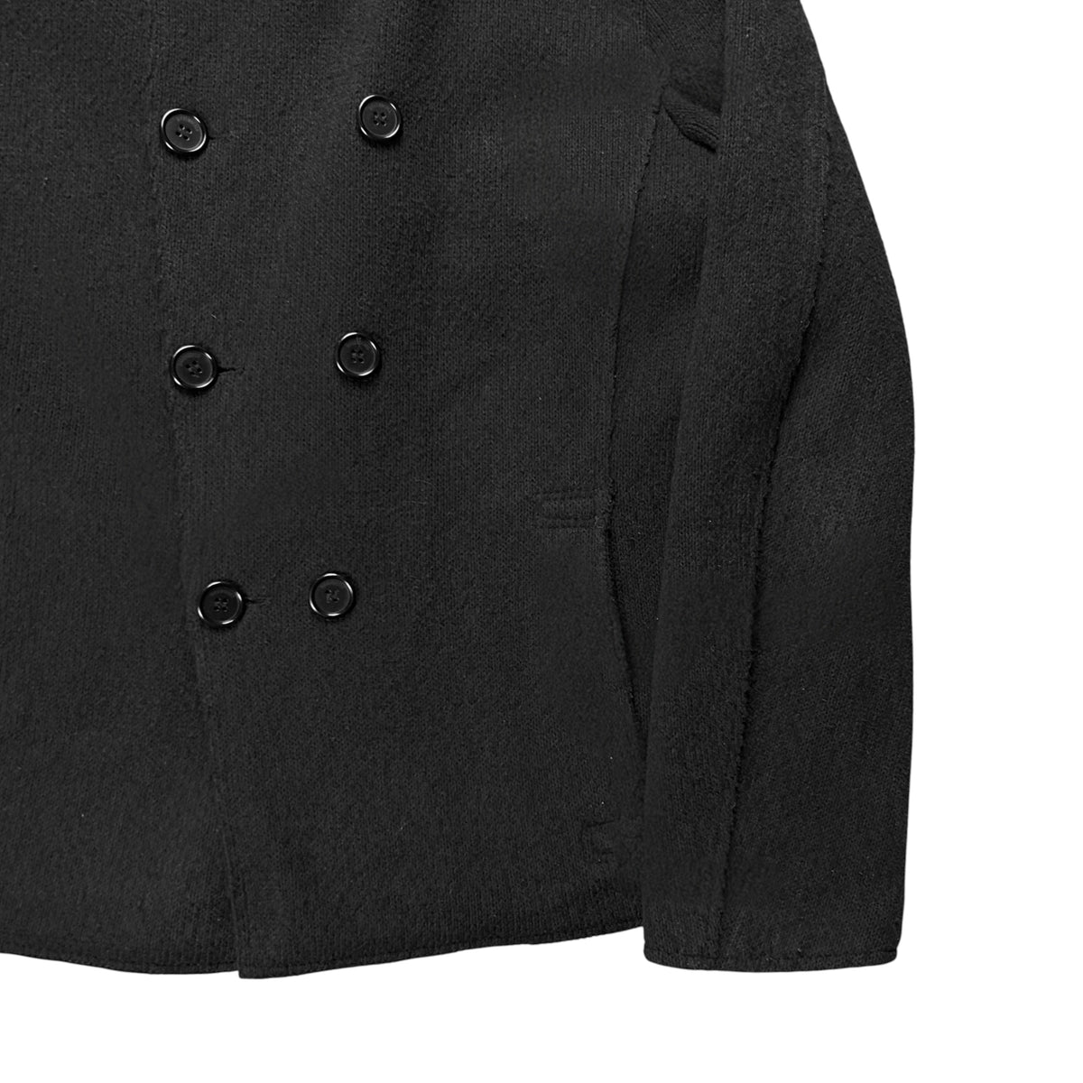 Dirk Bikkembergs Leather Collar Boiled Wool Jacket - AW05