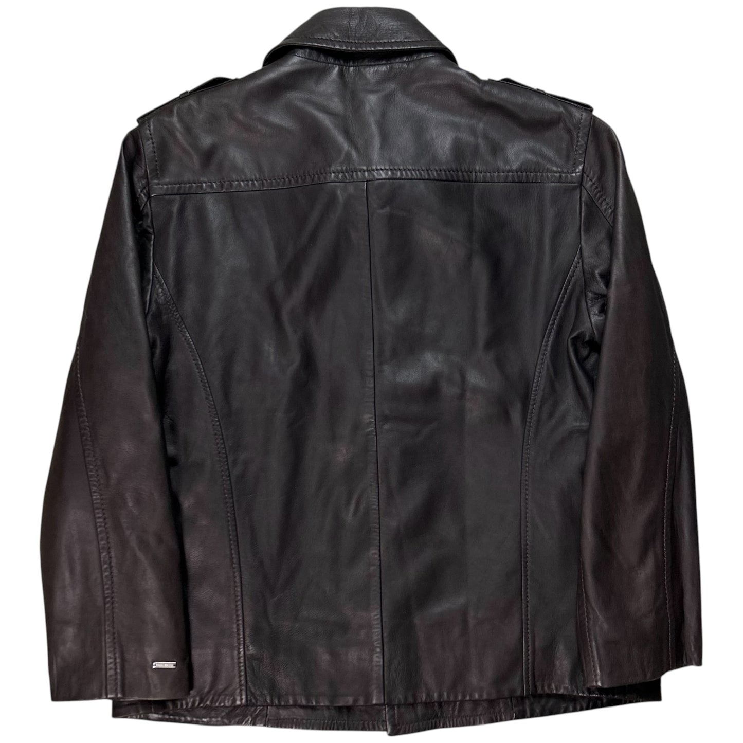 Dirk Bikkembergs Military Leather Peacoat - AW09