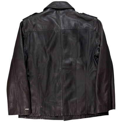 Dirk Bikkembergs Military Leather Peacoat - AW09
