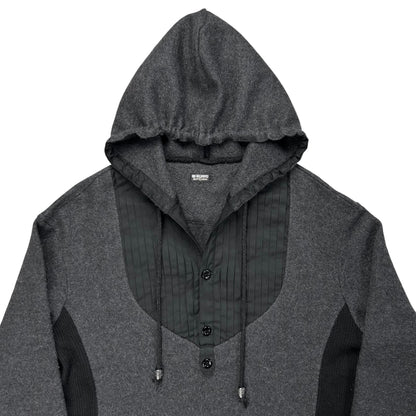 Dirk Bikkembergs Multi Fabric Button Hoodie