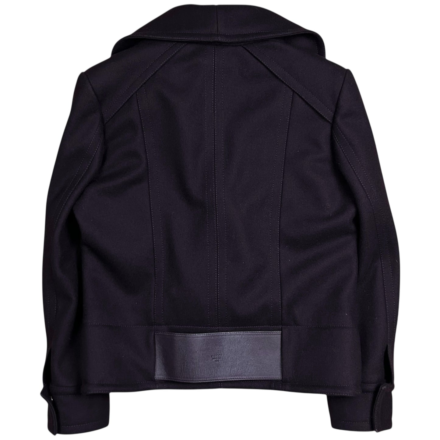 Gucci by Tom Ford Asymmetric Velcro Belted Cashmere Jacket - AW04