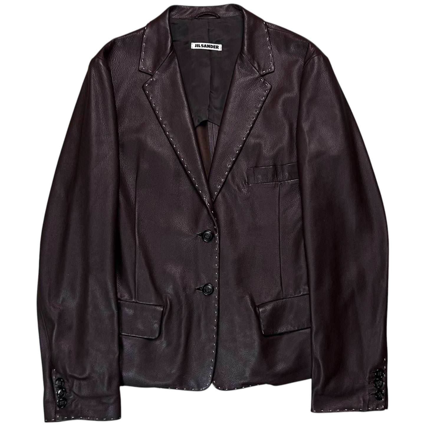 Jil Sander Contrast Stitch Leather Blazer - SS02