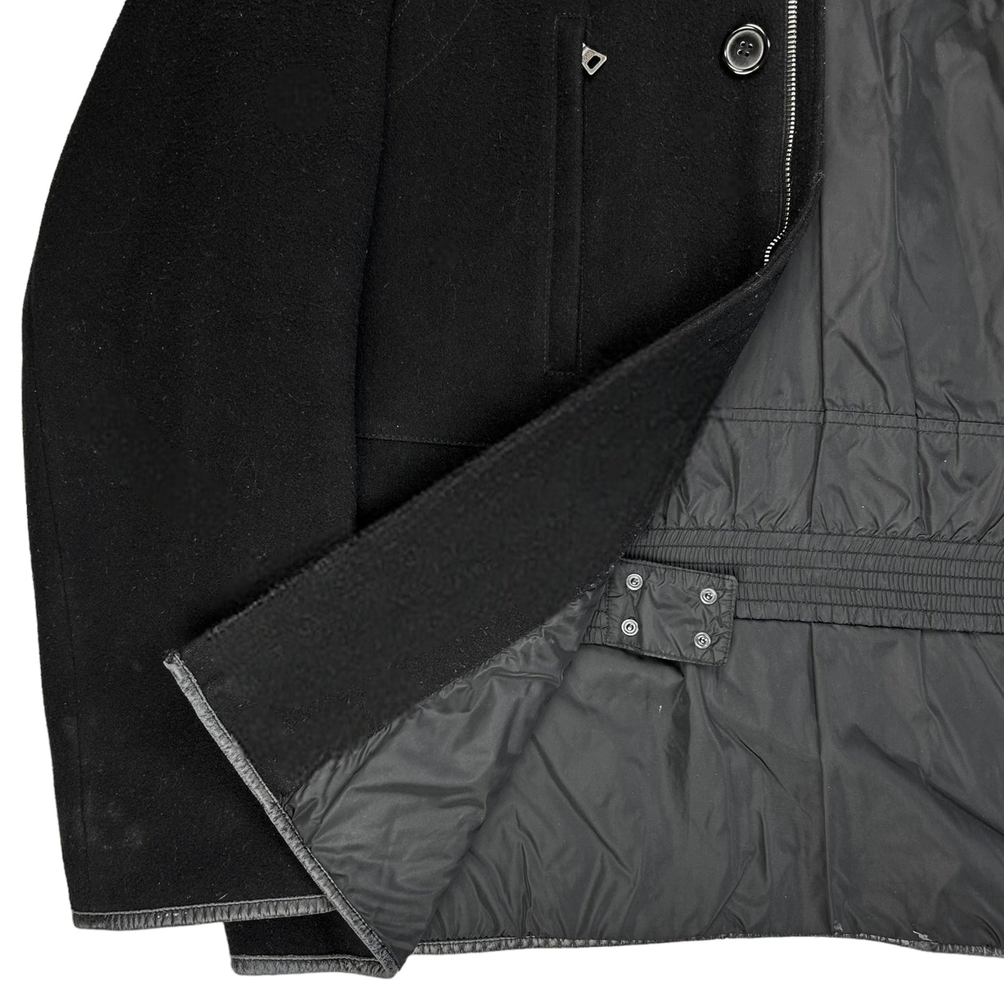 Prada Leather Trimmed Wool Jacket