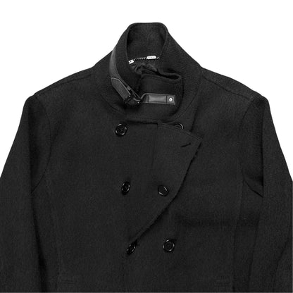 Dirk Bikkembergs Leather Collar Boiled Wool Jacket - AW05